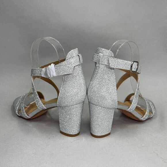 IDIFU Women's Size 8 3" Silver Sparkly‎ Evening Dress Heels - Picture 6 of 10